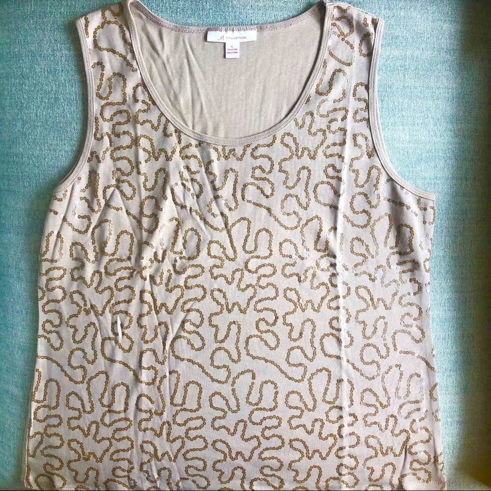 GRAY SEQUINS TANK